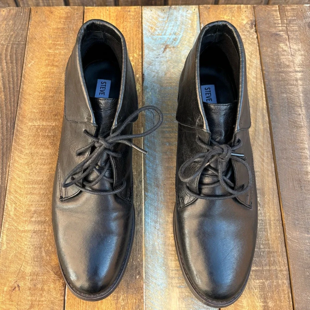 Steve Madden Black Leather Booties